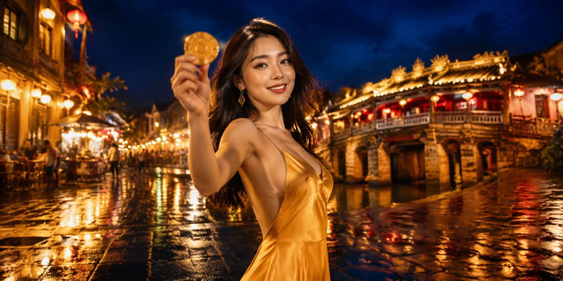 Người dùng VIP nhận thưởng và kiểm tra bảo mật tài khoản tại chợ đêm Hội An