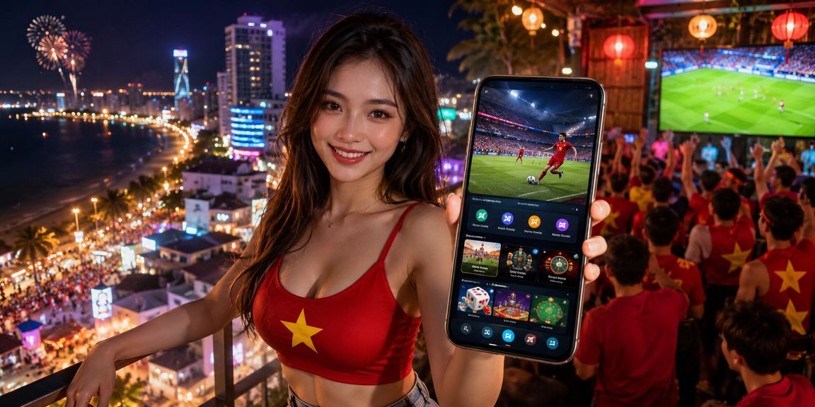 Người dùng đăng nhập ứng dụng casino tại chợ đêm Nha Trang